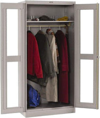 Tennsco - 2 Shelf Wardrobe Storage Cabinet - Steel, 36" Wide x 18" Deep x 78" High, Medium Gray - Exact Tool & Supply