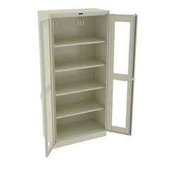 Tennsco - 5 Shelf Visible Storage Cabinet - Steel, 36" Wide x 18" Deep x 78" High, Champagne/Putty - Exact Tool & Supply