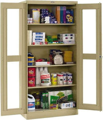 Tennsco - 5 Shelf Visible Storage Cabinet - Steel, 36" Wide x 24" Deep x 78" High, Light Gray - Exact Tool & Supply