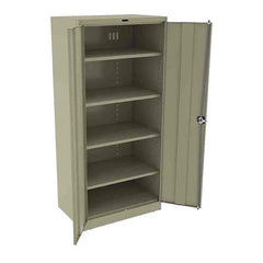 Tennsco - 5 Shelf Locking Storage Cabinet - Steel, 36" Wide x 24" Deep x 78" High, Sand - Exact Tool & Supply