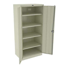 Tennsco - 5 Shelf Locking Storage Cabinet - Steel, 36" Wide x 24" Deep x 78" High, Champagne/Putty - Exact Tool & Supply