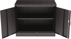 Tennsco - 2 Shelf Locking Storage Cabinet - Steel, 36" Wide x 18" Deep x 30" High, Black - Exact Tool & Supply
