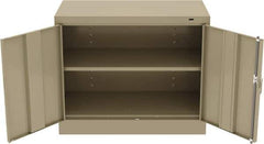 Tennsco - 2 Shelf Locking Storage Cabinet - Steel, 36" Wide x 18" Deep x 30" High, Sand - Exact Tool & Supply