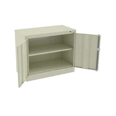 Tennsco - 2 Shelf Locking Storage Cabinet - Steel, 36" Wide x 18" Deep x 30" High, Champagne/Putty - Exact Tool & Supply