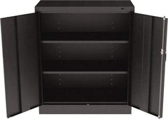 Tennsco - 3 Shelf Locking Storage Cabinet - Steel, 36" Wide x 18" Deep x 42" High, Black - Exact Tool & Supply