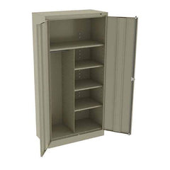 Tennsco - 6 Shelf Combination Storage Cabinet - Steel, 36" Wide x 18" Deep x 72" High, Sand - Exact Tool & Supply