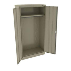 Tennsco - 2 Shelf Wardrobe Storage Cabinet - Steel, 36" Wide x 18" Deep x 72" High, Sand - Exact Tool & Supply
