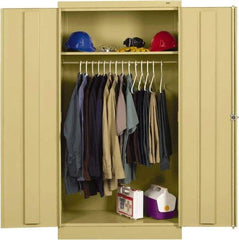 Tennsco - 2 Shelf Wardrobe Storage Cabinet - Steel, 36" Wide x 18" Deep x 72" High, Medium Gray - Exact Tool & Supply