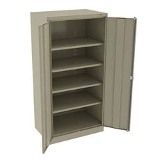 Tennsco - 5 Shelf Locking Storage Cabinet - Steel, 36" Wide x 24" Deep x 72" High, Sand - Exact Tool & Supply