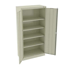Tennsco - 5 Shelf Locking Storage Cabinet - Steel, 36" Wide x 18" Deep x 72" High, Champagne/Putty - Exact Tool & Supply