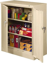 Tennsco - 3 Shelf Locking Storage Cabinet - Steel, 36" Wide x 24" Deep x 42" High, Black - Exact Tool & Supply