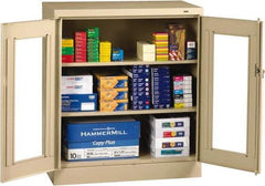 Tennsco - 3 Shelf Visible Storage Cabinet - Steel, 36" Wide x 18" Deep x 42" High, Light Gray - Exact Tool & Supply