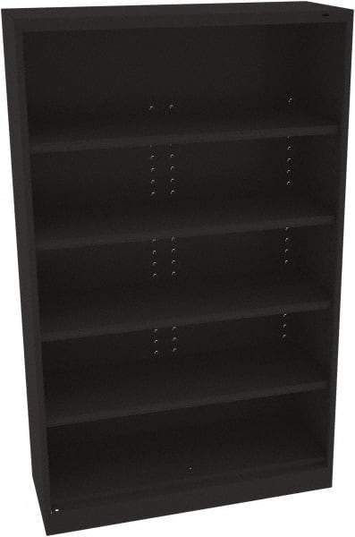Tennsco - 5 Shelf, 400 Lb. Capacity, Closed Shelving Storage Cabinets and Lockers - 48 Inch Wide x 18 Inch Deep x 78 Inch High, Black - Exact Tool & Supply