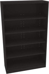 Tennsco - 5 Shelf, 400 Lb. Capacity, Closed Shelving Storage Cabinets and Lockers - 48 Inch Wide x 18 Inch Deep x 78 Inch High, Black - Exact Tool & Supply