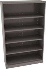 Tennsco - 5 Shelf, 400 Lb. Capacity, Closed Shelving Storage Cabinets and Lockers - 48 Inch Wide x 18 Inch Deep x 78 Inch High, Medium Gray - Exact Tool & Supply