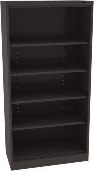 Tennsco - 5 Shelf, 150 Lb. Capacity, Closed Shelving Storage Cabinets and Lockers - 36 Inch Wide x 18 Inch Deep x 72 Inch High, Black - Exact Tool & Supply