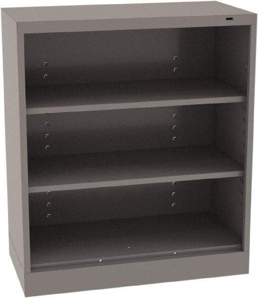 Tennsco - 3 Shelf, 200 Lb. Capacity, Closed Shelving Storage Cabinets and Lockers - 36 Inch Wide x 24 Inch Deep x 42 Inch High, Medium Gray - Exact Tool & Supply