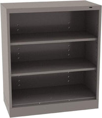 Tennsco - 3 Shelf, 200 Lb. Capacity, Closed Shelving Storage Cabinets and Lockers - 36 Inch Wide x 24 Inch Deep x 42 Inch High, Medium Gray - Exact Tool & Supply