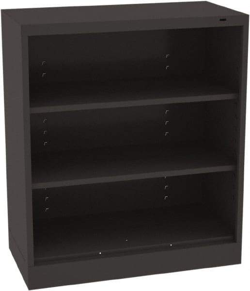 Tennsco - 3 Shelf, 150 Lb. Capacity, Closed Shelving Storage Cabinets and Lockers - 36 Inch Wide x 18 Inch Deep x 42 Inch High, Black - Exact Tool & Supply