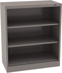 Tennsco - 3 Shelf, 150 Lb. Capacity, Closed Shelving Storage Cabinets and Lockers - 36 Inch Wide x 18 Inch Deep x 42 Inch High, Medium Gray - Exact Tool & Supply