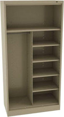 Tennsco - 5 Shelf, 150 Lb. Capacity, Closed Shelving Storage Cabinets and Lockers - 36 Inch Wide x 18 Inch Deep x 72 Inch High, Sand - Exact Tool & Supply