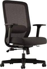 Basyx - 43" High Executive Chair - 25" Wide x 26-3/4" Deep, 100% Polyester Seat, Black - Exact Tool & Supply