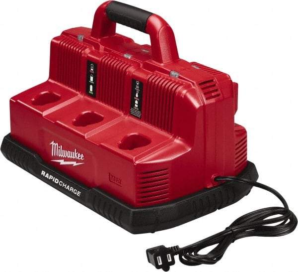 Milwaukee Tool - 18 Volt, 6 Battery Lithium-Ion Power Tool Charger - 1 hr to Charge - Exact Tool & Supply