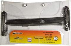 Bondhus - T-Handle Hex Key Set - Hex Range 3/32 to 1/4", Protanium High Torque Steel - Exact Tool & Supply