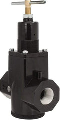 PRO-SOURCE - 1 NPT Port, 600 CFM, Aluminum Hi-Flow Regulator - 5 to 125 psi Range, 250 Max psi Supply Pressure, 1/4" Gauge Port Thread, 2-3/4" Wide x 9-1/2" High - Exact Tool & Supply
