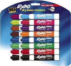 Expo - Assorted Colors, Low Odor Chisel Tip 16 Pack Dry Erase Markers - For Use with Dry Erase Marker Boards - Exact Tool & Supply
