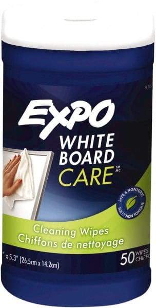 Expo - Dry Erase Surface Cleaner - Includes 50 White Board Cleaning Wipes, For Use with Dry Erase Marker Boards - Exact Tool & Supply