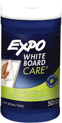 Expo - Dry Erase Surface Cleaner - Includes 50 White Board Cleaning Wipes, For Use with Dry Erase Marker Boards - Exact Tool & Supply