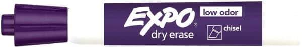 Expo - Purple Low Odor Chisel Tip 12 Pack Dry Erase Markers - For Use with Dry Erase Marker Boards - Exact Tool & Supply