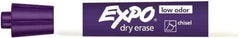 Expo - Purple Low Odor Chisel Tip 12 Pack Dry Erase Markers - For Use with Dry Erase Marker Boards - Exact Tool & Supply