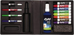 Expo - Assorted Colors, Low Odor 4 Fine Point, 8 Chisel Tip Dry Erase Markers - Includes Cleaning Fluid, For Use with Dry Erase Marker Boards - Exact Tool & Supply