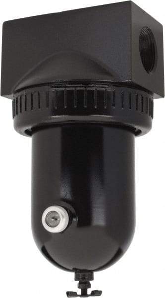 PRO-SOURCE - 400 CFM Oil/Water Condensate Separation Filter - 1-1/4" 250 psi, Manual Drain - Exact Tool & Supply