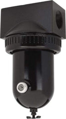 PRO-SOURCE - 400 CFM Oil/Water Condensate Separation Filter - 1-1/4" 250 psi, Manual Drain - Exact Tool & Supply