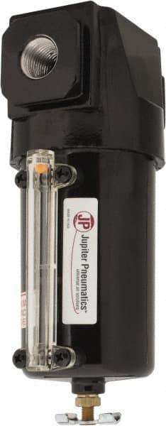 PRO-SOURCE - 160 CFM Oil/Water Condensate Separation Filter - 1/2" 250 psi, Manual Drain - Exact Tool & Supply