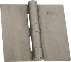 National Mfg. - 3-1/2" Long x 3-1/2" Wide Steel Full Surface Hinge - Plain Steel Finish, 5 Knuckles - Exact Tool & Supply