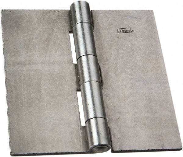 National Mfg. - 5" Long x 5" Wide Steel Full Surface Hinge - Plain Steel Finish, 5 Knuckles - Exact Tool & Supply