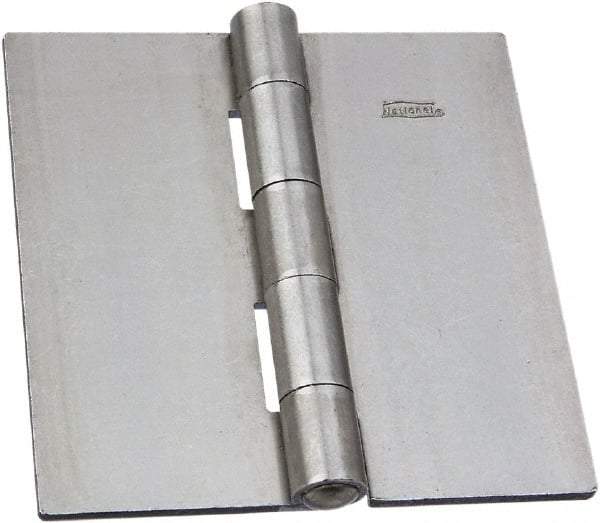 National Mfg. - 4-1/2" Long x 4-1/2" Wide Steel Full Surface Hinge - Plain Steel Finish, 5 Knuckles - Exact Tool & Supply