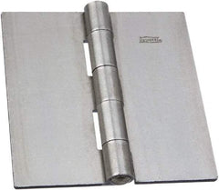 National Mfg. - 4-1/2" Long x 4-1/2" Wide Steel Full Surface Hinge - Plain Steel Finish, 5 Knuckles - Exact Tool & Supply