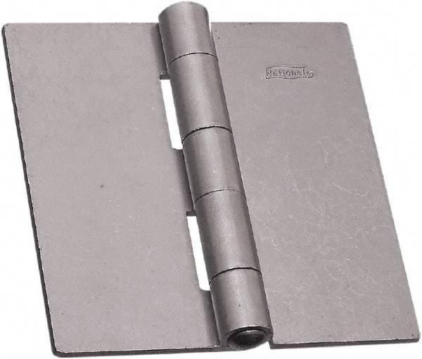National Mfg. - 4" Long x 4" Wide Steel Full Surface Hinge - Plain Steel Finish, 5 Knuckles - Exact Tool & Supply