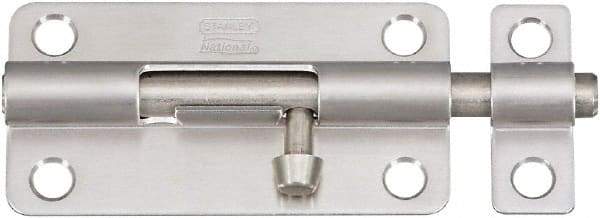 National Mfg. - 4" Long, 1.53" Wide Barrel Bolts - Stainless Steel - Exact Tool & Supply