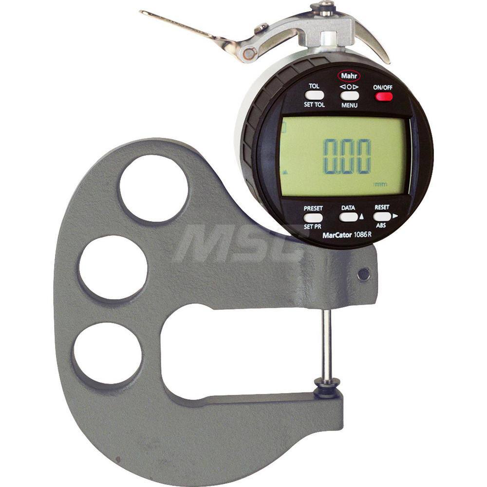Mahr - Electronic Thickness Gages; Minimum Measurement (mm): 0 ; Minimum Measurement (Decimal Inch): 0 ; Maximum Measurement (Inch): 1 ; Maximum Measurement (Decimal Inch): 1 ; Maximum Measurement (mm): 25 ; Resolution (mm): 0.0005; 0.001; 0.002; 0.005; - Exact Tool & Supply
