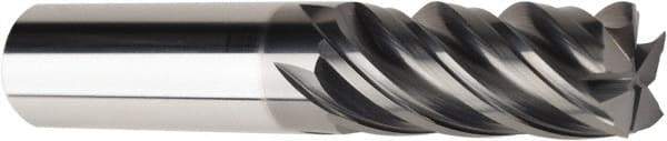 American Tool Service - 3/4", 1-3/4" LOC, 3/4" Shank Diam, 4" OAL, 5 Flute, Solid Carbide Square End Mill - Single End, AlCrN Finish, Spiral Flute, Variable° Helix, Centercutting, Right Hand Cut, Right Hand Flute - Exact Tool & Supply