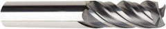 American Tool Service - 3/8", 1-1/4" LOC, 3/8" Shank Diam, 2-1/2" OAL, 4 Flute, Solid Carbide Square End Mill - Single End, AlCrN Finish, Spiral Flute, Variable° Helix, Centercutting, Right Hand Cut, Right Hand Flute - Exact Tool & Supply