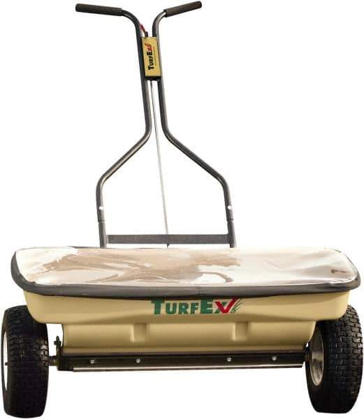 Trynex - 120 Lb Polyethylene Walk Behind Drop Landscape Spreader - 12" Pneumatic Wheels - Exact Tool & Supply