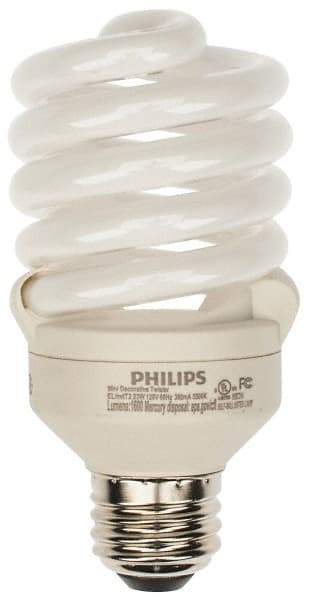 Philips - 23 Watt Fluorescent Residential/Office Medium Screw Lamp - 3,500°K Color Temp, 1,600 Lumens, 120 Volts, EL/mDT, 10,000 hr Avg Life - Exact Tool & Supply