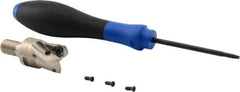 Seco - 3/4" Cut Diam, 0.027" Max Depth, M10 Modular Connection Indexable High-Feed End Mill - Screw Holding Method, 218.19-100 Insert, R217.21 Toolholder, Through Coolant - Exact Tool & Supply